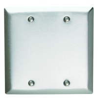 2 Gang Blank Wall Plate - Stainless Steel
