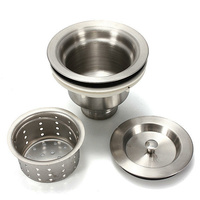 3 - 1/2 in. Stainless Steel Kitchen Water Sink Strainer Plug Drain Basket