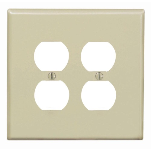 2-Gang Midway Duplex Outlet Nylon Wall Plate, Ivory